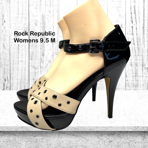 Rock Republic Womens Holt Tan Vegan Leather Limited Ed. Stiletto Heel Size 9.5 M - Picture 1 of 11